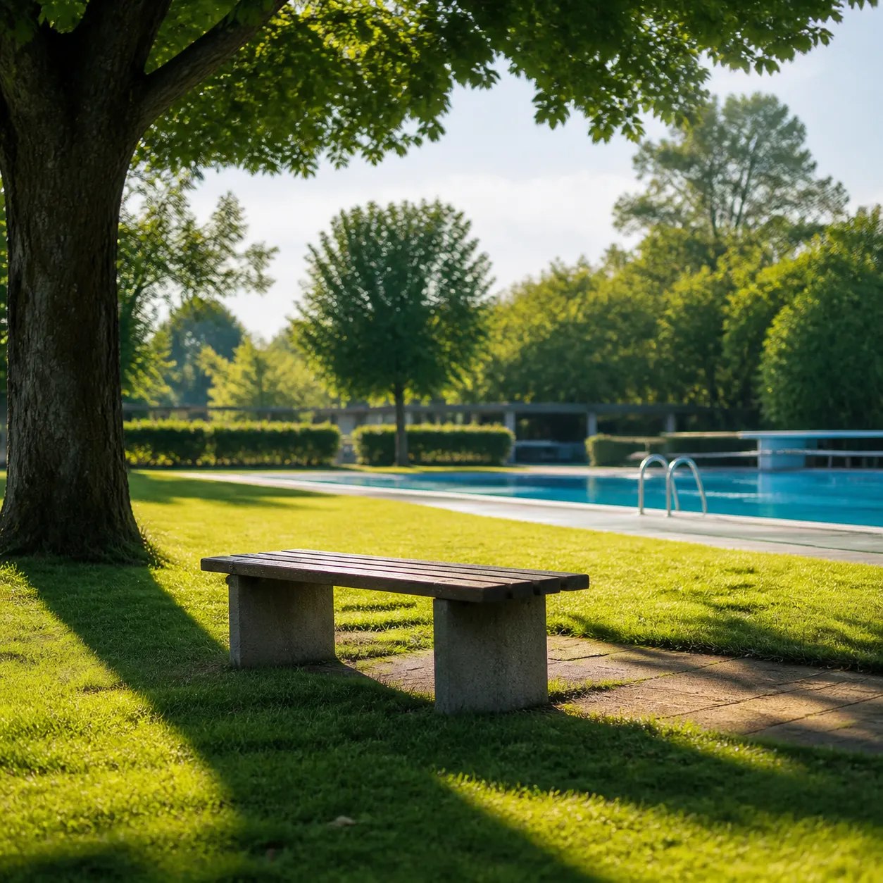 Die Bank im langen Schatten