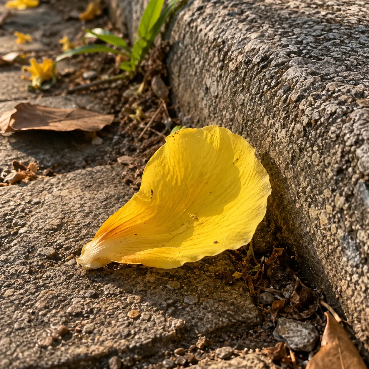 O limite entre flor e piso