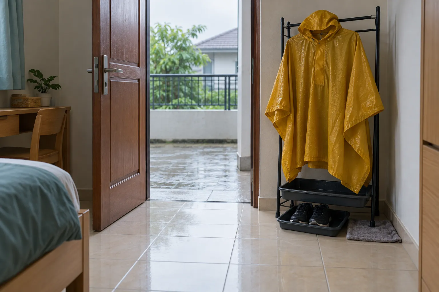Pintu bisa terbuka dan jalan masuk tetap kosong