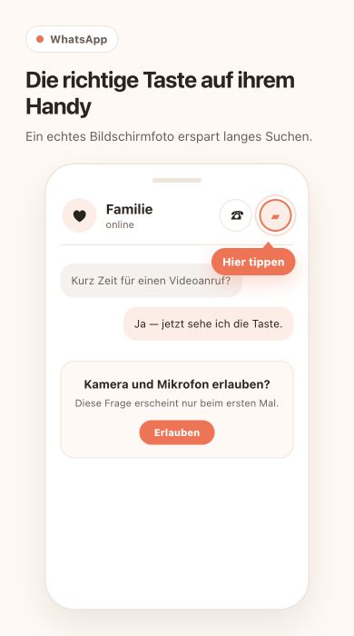 Oben auf die Videokamera tippen
