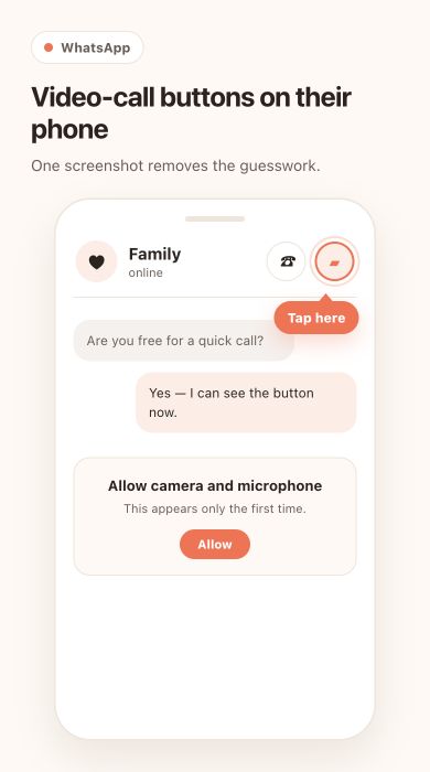 Tap the video camera