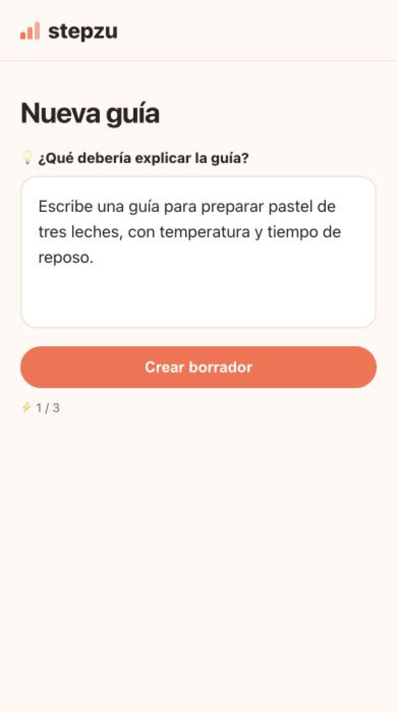 Describe lo que necesitas