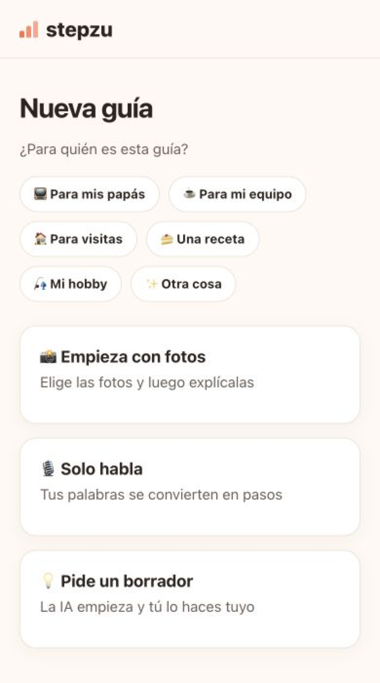 Elige “Empieza con fotos”