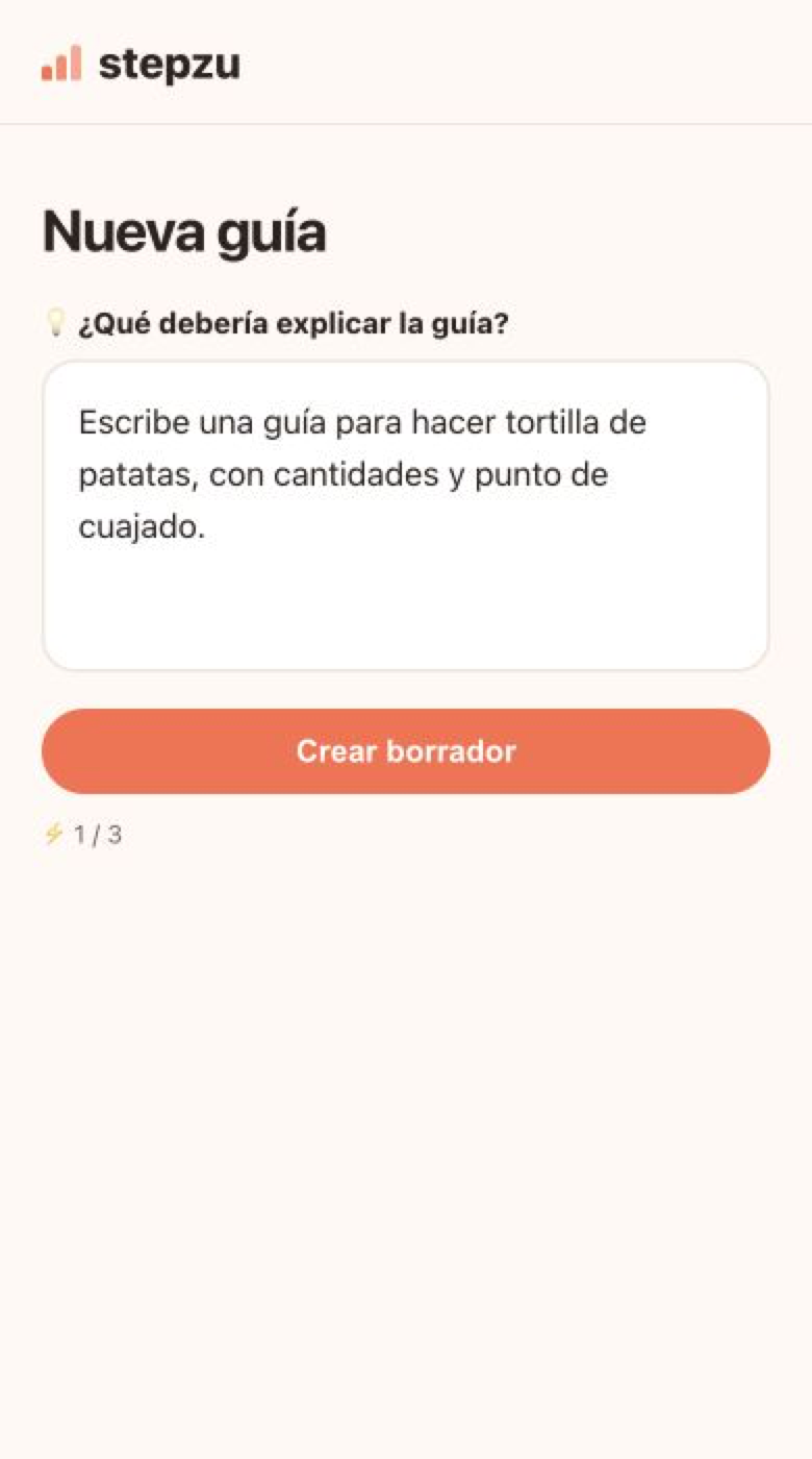 Describe lo que necesitas