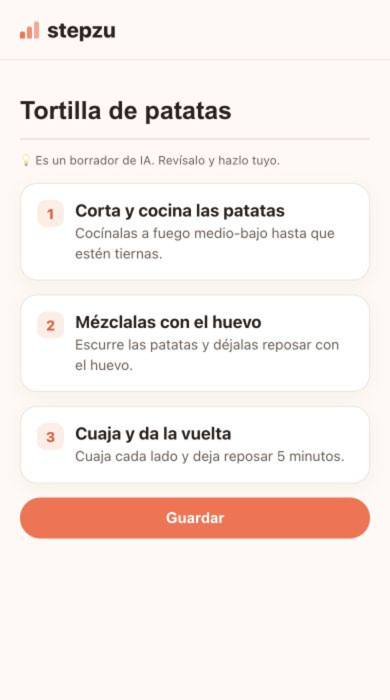 Deja que aparezcan las primeras tarjetas