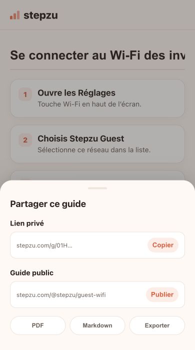 Partage en privé ou publie