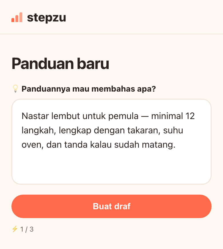 Pilih “Minta draf” lalu ketik kebutuhanmu