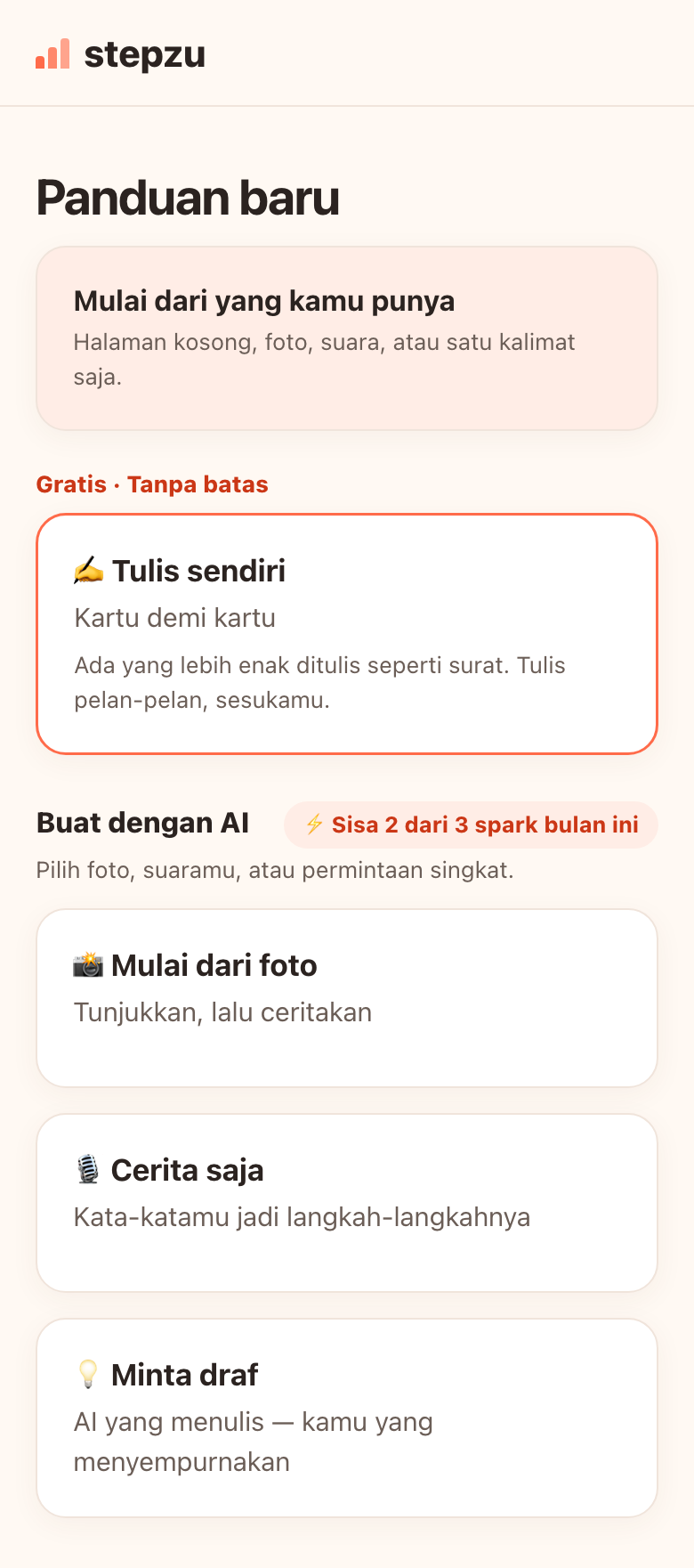 Pilih “Mulai dari foto”