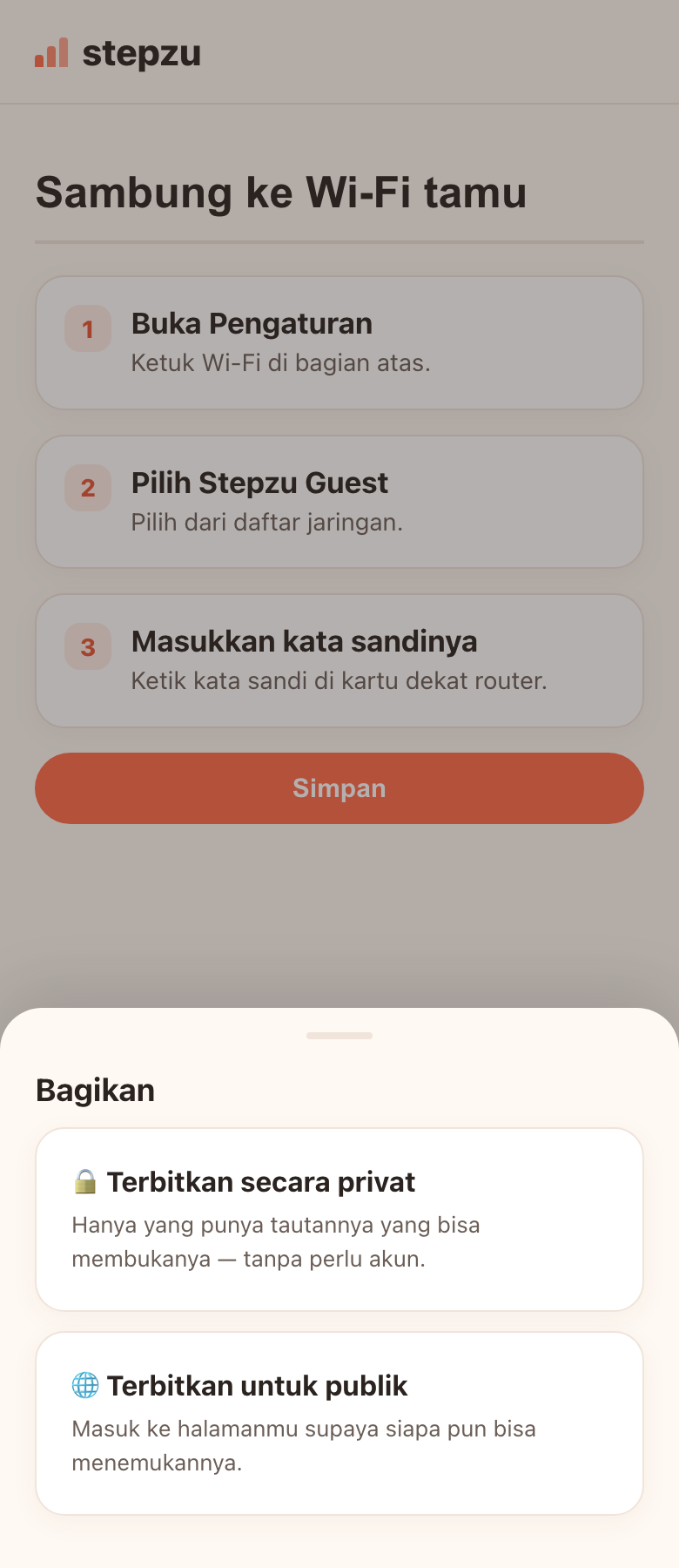 Kirim ke satu orang atau buka untuk semua