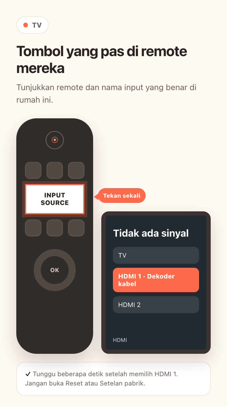 Tekan Source atau Input sekali