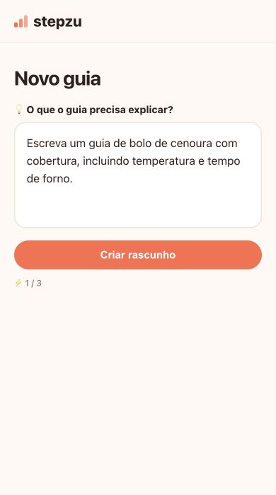Descreva o que você precisa