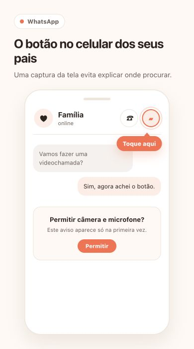 Toque no ícone de câmera