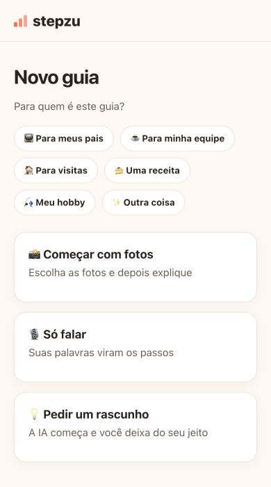 Escolha “Só falar”