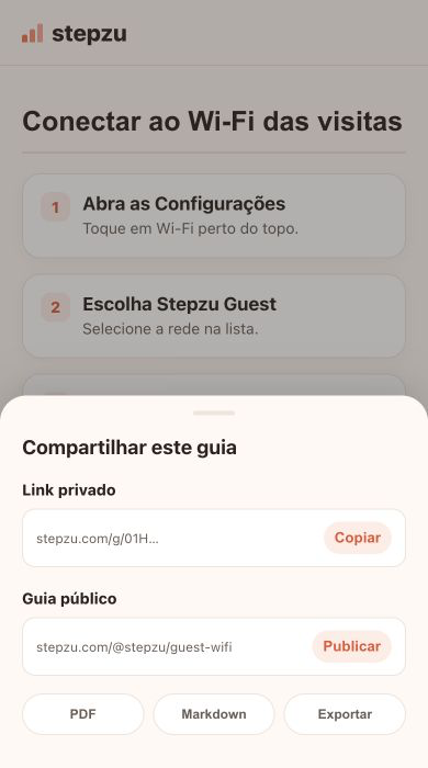 Compartilhe o guia pronto