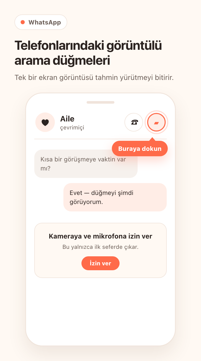 Video kamera simgesine dokun